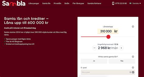 Lån inntil 800 000 kr med Sambla → Svar fra 20 banker.